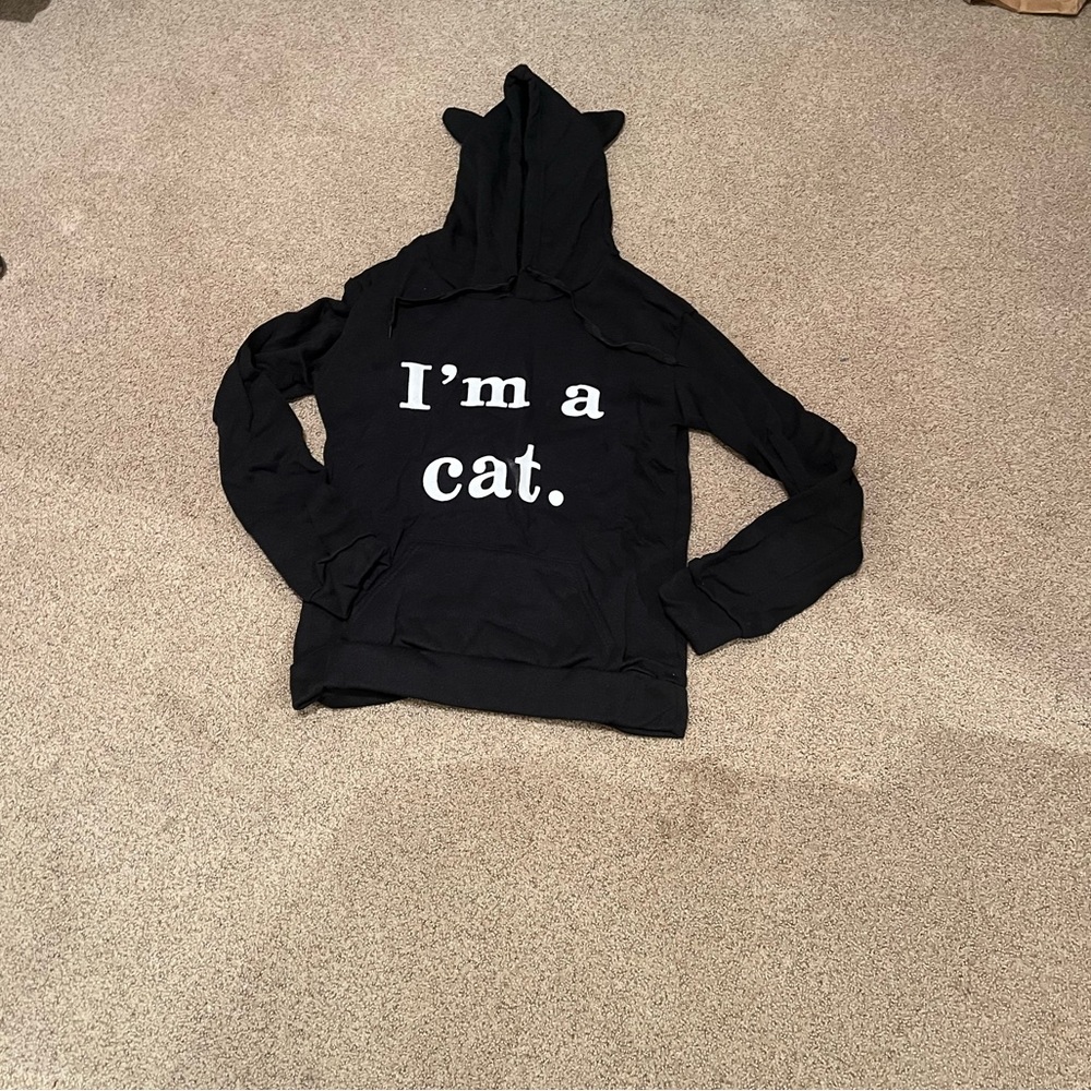 I’m a cat black hoodie size S